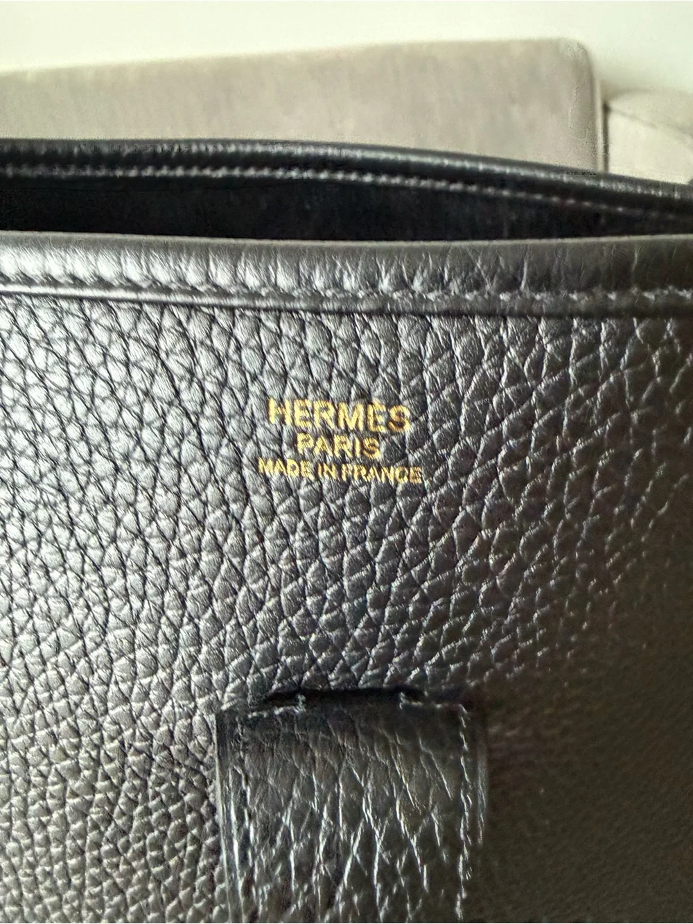 Hermes Black Perforated H Messenger Bag with Gold Hardware